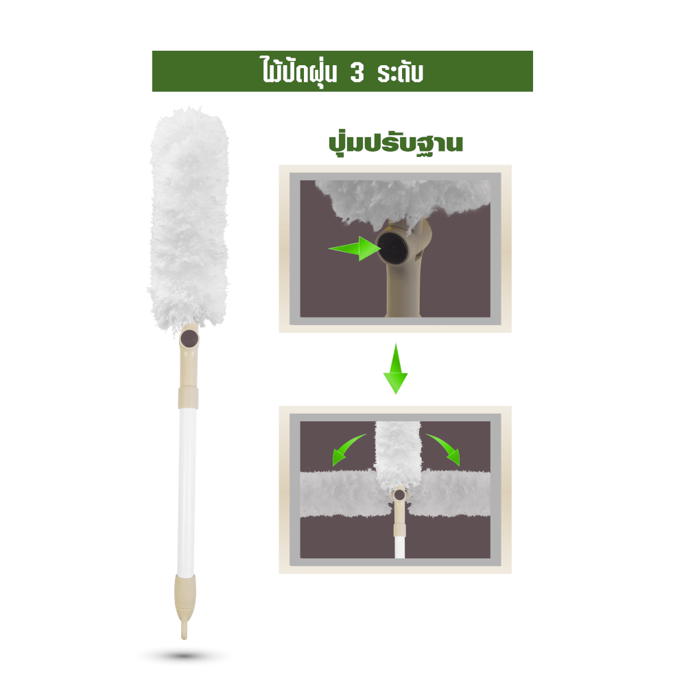 ไม้ปัดฝุ่น ไมโครไฟเบอร์ SJEASYMOP รุ่น SJACCB15 สีขาว